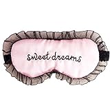 Lumanuby 1 Stück Schlafbrille Augenmaske Nachahmung Seide Material Schlafmasken Reine Farbe mit Wort: Sweet Dreams Eye Mask ca.21.5*11cm, Rosa Farbe