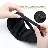 Schlafmaske, Gritin Augenmaske Nachtmaske Verstellbarem Gummiband 100% Hautfreundlich Seide Geruchneutral Schlafbrille mit Ohrstöpseln und Tragbare Tasche - Schwarz - 4