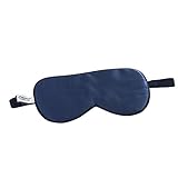 ZIMASILK 100% Seide Schlafbrille leicht - verstellbare Augenbinde für Reise und Zuhause Schlafen -Reine Maulbeerseide Atmungsaktiv Augenmaske mit Samtbeutel(Marineblau)