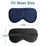 ZIMASILK 100% Seide Schlafbrille leicht - verstellbare Augenbinde für Reise und Zuhause Schlafen -Reine Maulbeerseide Atmungsaktiv Augenmaske mit Samtbeutel(Marineblau) - 3