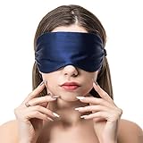 Schlafmaske Augenmaske Seide Damen Und Herren-Verstellbares Elastikband natürlich 100% Maulbeere seide Augenbinde bequeme und weiche Schlafbrille Atmungsaktiv für Reise Zuhause Marine von COLD POSH