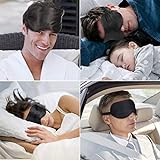 Viedouce Schlafmaske Seide Augenmaske,100% Hautfreundlich Seide Schlafmaske Frauen und Herren, Angenehme Schlafmaske,Ideal für Schlaf zu Hause und Auf Reisen (Schwarz) - 2