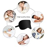 Schlafmaske Premium, Augenmaske Nachtmaske Verstellbarem Gummiband 100% Hautfreundlich Seide Geruchneutral Schlafbrille mit Ohrstöpseln für Damen und Herren JAANY - 7