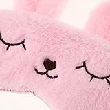 Sharplace Kinder Erwachsene Plüsch Bunny Rabbit Schlafmaske Reise Maske Augenbinde Schlafbrille für Zuhause oder Reise - Rosa - 6