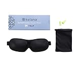 Kelana Schlafmaske Damen und Herren. Premium Schlafbrille mit innovativ gewölbter Form für komplette Dunkelheit und freies Bewegen der Augen. Inklusive Ohrstöpsel & Aufbewahrungsbeutel - 2