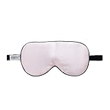 ZIMASILK 100% Seide Schlafbrille leicht - verstellbare Augenbinde für Reise und Zuhause Schlafen - Reine Maulbeerseide Atmungsaktiv Augenmaske mit Samtbeutel (Pink)