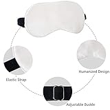 Schlafmaske Augenmaske Seide Damen Und Herren-Verstellbares Elastikband natürlich 100% Maulbeere seide Augenbinde bequeme und weiche Schlafbrille Atmungsaktiv für Reise Zuhause Grau von COLD POSH - 3