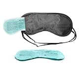 Feluna Premium Schlafmaske ★mit Kühlkissen★ auch als Augenmaske zu verwenden; Schlafbrille mit verstellbarem Gummiband und Seiden-Touch - Schwarz - 4