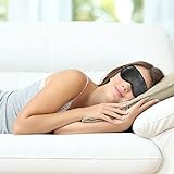 Feluna Premium Schlafmaske ★mit Kühlkissen★ auch als Augenmaske zu verwenden; Schlafbrille mit verstellbarem Gummiband und Seiden-Touch - Schwarz - 7
