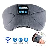 Bluetooth Augenmaske,WU-MINGLU Schlafmaske mit Bluetooth 4.2 Kopfhörer für Flugzeug Schlafbrille Wireless Musik Headset Eye Mask für Schlaf Reisen Entspannung