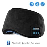 Jinxuny Bluetooth Schlafaugenmaske Kopfhörer Schlaf Reise Musik Eye Cover Wireless Waschbar Schlafmaske Ultra Komfortable Augenmaske mit Kopfhörer für Mann Frau Schlafen (Color : Black)