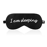 LONFROTE Seide Schlaf Schlafbrille Augenmask Schlafmaske mit Ohrstöpsel und Tragetasche, Leicht & Bequem und Verstellbar, Super Weiches Material für Herren und Frauen Reisen Funktioniert