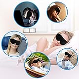 Schlafmaske Damen Herren, 3D konturierte Körbchen-Schlafmaske Atmungsaktive Memory-Schaumstoff-Schlafbrille Verstellbare Augenmaske für Reisen, Mittagsschlaf, Yoga mit Ohrstöpseln Aufbewahrungsbeutel - 7