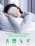 Schlafmaske, 2Pack Voluex Schlafaugenmaske für Frauen, Männer, Kinder, 100% Verdunkelungs-Schlafmaske mit verstellbarem Gurt, leichte und bequeme Augenbinde für Reisen, Schichtarbeit, Nickerchen -Grau - 6